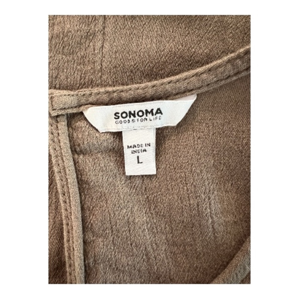 🆕 NWOT Sonoma women’s brown embroidered tank top | size L - Picture 9 of 11